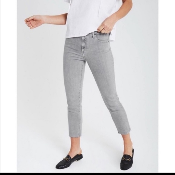 Ag Adriano Goldschmied Denim - AG Isabelle Jeans High Rise Straight Crop Gray 31